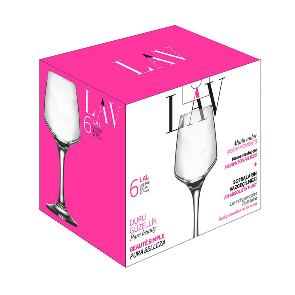 Jogo 6 Taças Vinho Tinto Lal LAV, 330 ml