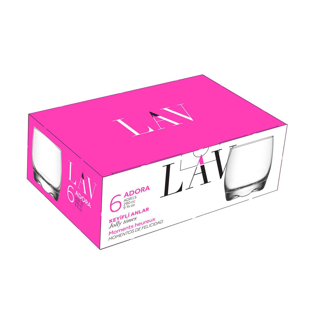 Jogo 6 Copos Whisky Assos LAV, 360 ml