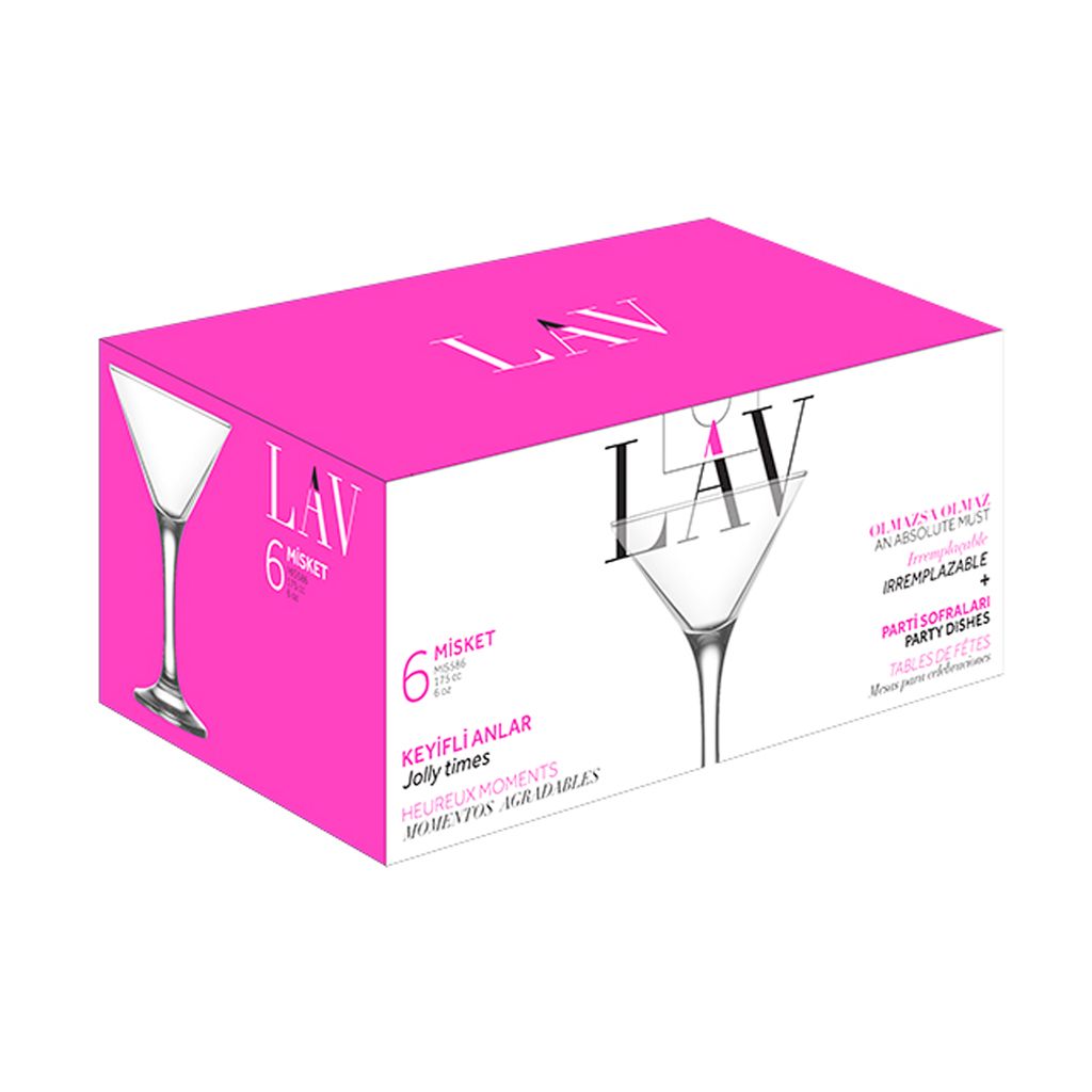 Jogo 6 Taças Cocktail Misket LAV, 180 ml