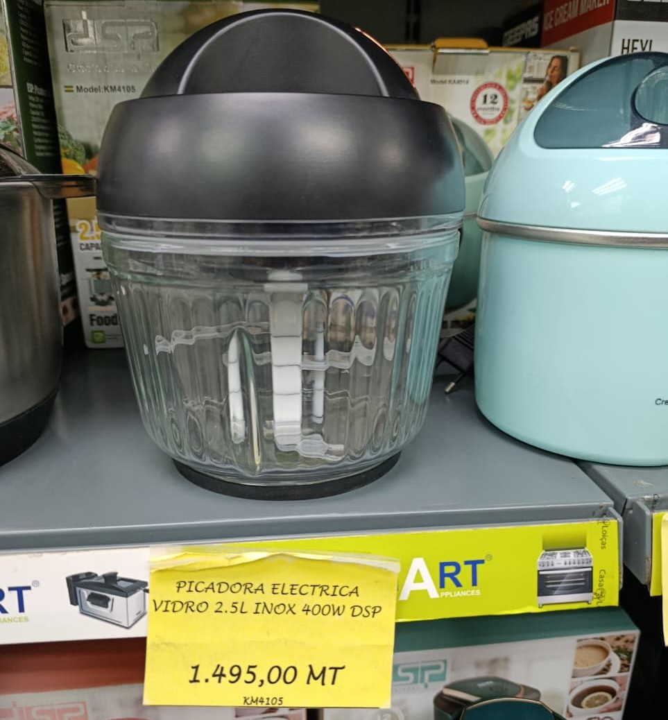 Picadora Electrica de Vidro 2.5L Inox 400W dsp